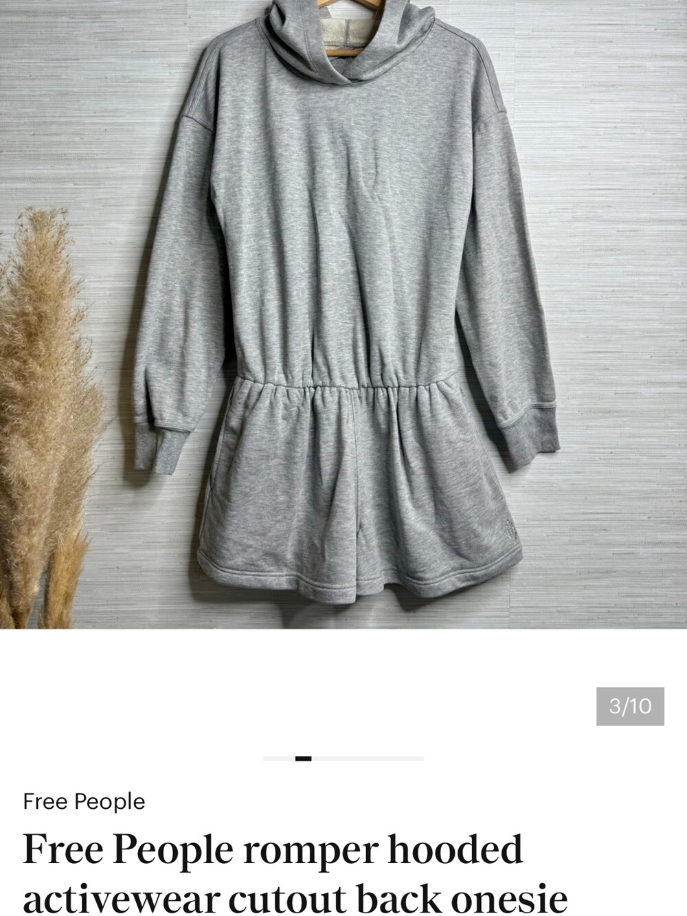 Free People Gray Hooded Romper Dress — Women’s Casual